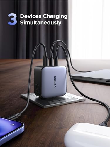 UGREEN Universal Travel Adapter, 65W USB C Charger GaN Fast Charger Nexode 3-Port with US/UK/EU Plug, Compatible with MacBook Pro/Air, iPhone 17 Pro/17/16, iPad, Galaxy S25, Pixel 9, etc - Image 3