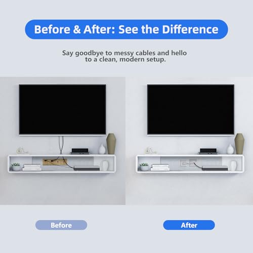 GEVINFA in-Wall TV Cable Management Kit with Power, Dual Outlets, USB-A & USB-C Ports, 9ft/109in Cord, Includes Wall Cutting Tools, Hide TV Wires for Clean Home Theater Setup