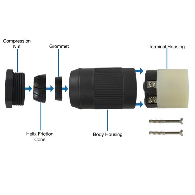 Conntek 60839-00 14-50R Assembly Connector – Black, Heavy-Duty, Compact Size