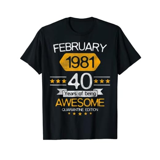 40 Años Regalo Febrero 1981 40 Cumpleaños Cuarentena Gif Camiseta