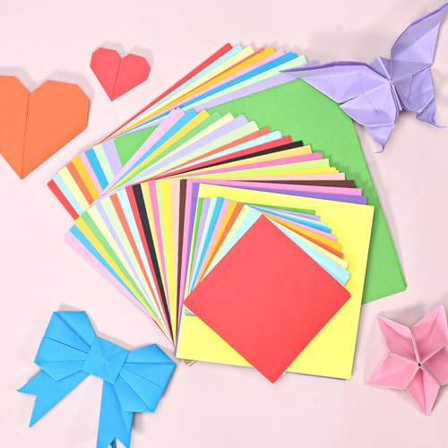 Miniatura 3 de 600 Hojas De Origami, Juego De 20 Papeles De Colores, 20 X 20 Cm, 15 X 15 Cm, 10 X 10 Cm, Cartulinas Colores, Papel Plegable Cuadrado De Doble Cara, Adecuado Para Manualidades