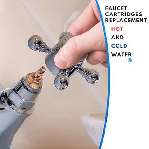 Image of NEW WARE Tap Spindle Replacement Disc for Jaguar Continental Type | 1 /2 Inch Rising Brass Faucet Valve Cartridge | Hot & Cold Water Tap Inner Spare for Bathroom Basin Kitchen Sink Mixer Faucet