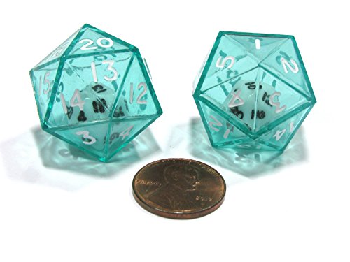Transparent D20 Green Double Die #TOP1