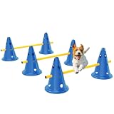 PawHut Set d'agilité 3 pièces Hauteur réglable, Bleu