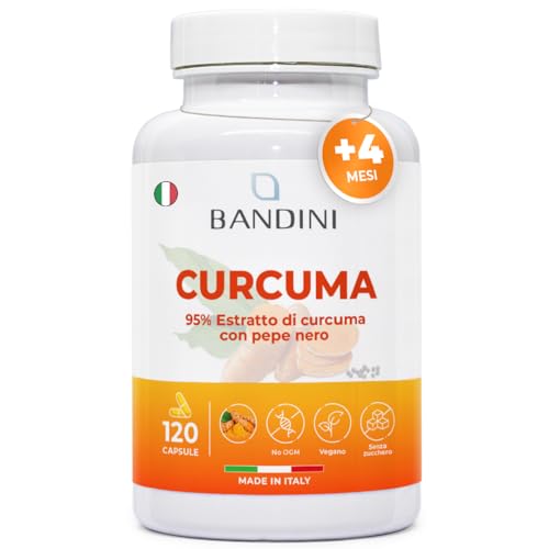 Bandini Curcuma Estratto 120 capsule, 700 mg, Vegano