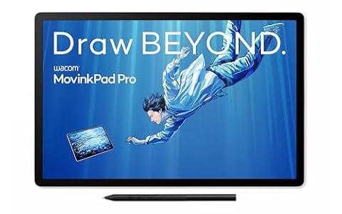 Wacom MovinkPad Pro 14 Tablet do rysowania – odczucie długopisu na papierze z ekranem OLED dla prawdziwej czerni, wyjątkowy kontrast, szybka reakcja, szkło teksturowane premium, bardzo precyzyjny