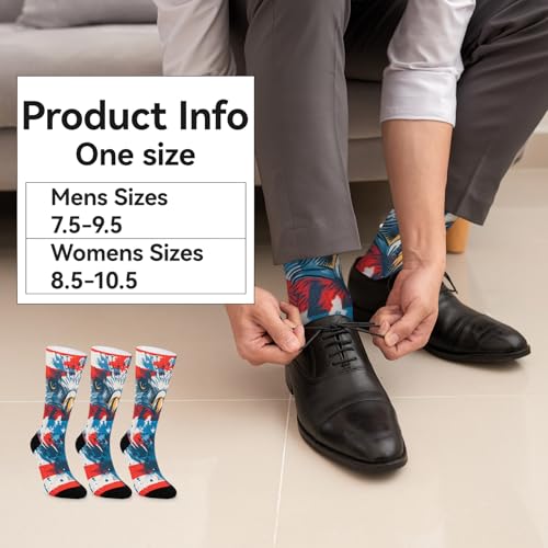Image of Novelty Crew Socks for Unisex Wild Side with These Eye-Popping Prints 3 Pairs One Size