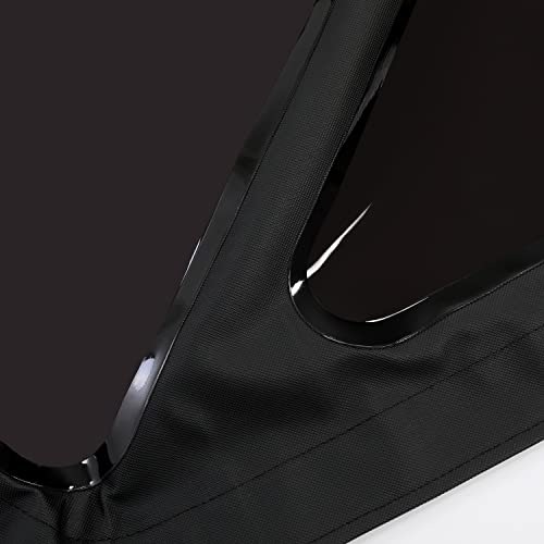 KUAFU Soft Top Compatible with 2018-2024 Jeep Wrangler JL 2-Door Zip Out Tinted Plastic Windows Black Sailcloth Vinyl Soft Roof w/o Upper Door Skins