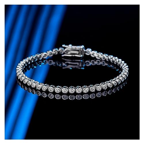 Bracelet Tennis Diamant Argent Accessoire Chic Bureau et Soirée - 5