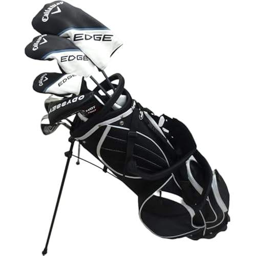 2024 Callaway Mens Complete Golf Set Driver, Wood, Hybrid, Irons, Odyssey Putter Right Handed Stiff Flex, Black, White, Blue