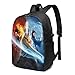 Produktbild JSDF USB-Rucksack 17 in Avatar The Last Airbender Cartoon Shrek Backpack USB Charging Port/Stylish/Laptops/Work Travel School