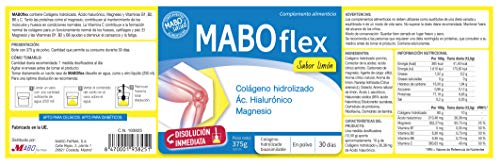 MABOflex 375 g (30 días) - Colágeno Hidrolizado en Polvo con Ácido Hialurónico Magnesio Vitaminas B1 B2 B6 y C - Sabor Limón - imagen 5
