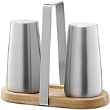 Streuer: ø 5 cm, H. 9,5 cm Menage: B. 15 cm, H. 14,2 cm . T. 7,4 cm