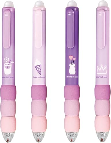 Image of Jaravik 4 Pcs Cute Gel Pens - Aesthetic Retractable Blue Ink Pens, 0.5mm, Cartoon Soft Grip, Kawaii Office & School Supplies for Girls, Boys, Women & Men