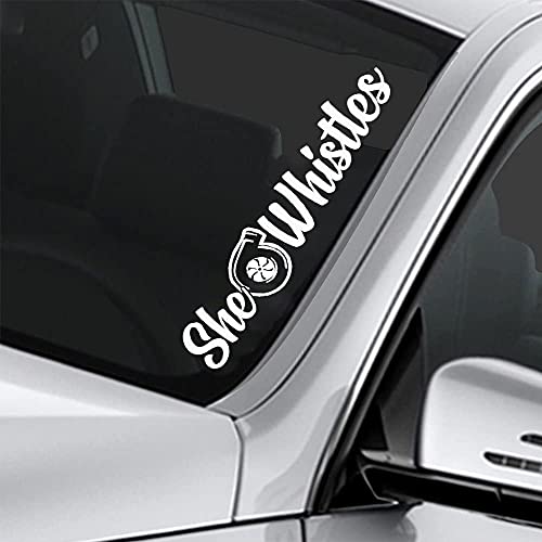 Mountvalleyclimber She Whistles Vinyl Decal Sticker Turbo Truck Boost Jdm Car Race Low Bumper Sticker Drift Dub Fresh Detailed Stance Fitment 4X4 22Inx4In (White) #TOP13
