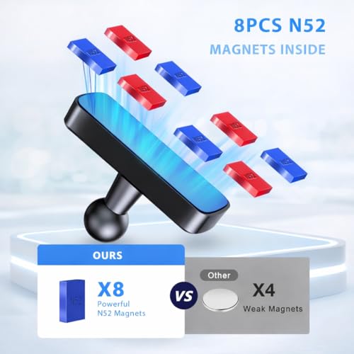 Image of LEPHYON Magnetic Phone Holder for Gym, Ultra Strong Magnet Phone Mount for Exercise Equipment, Compatible with iPhone Samsung All Cell Phones, Adjustable 360 Rotation, No-Slip Workout Accessory