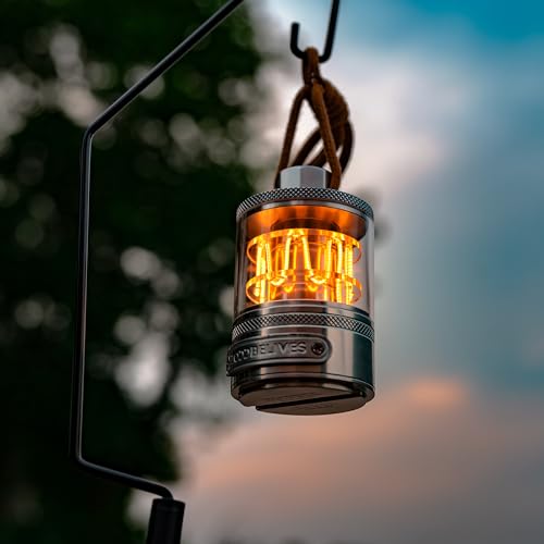 ZOOOBELIVES Vintage Aluminum Camping Lantern Light - Dimmable Warm Glow Lamp, Handcrafted Alloy, USB-C 72H Runtime, IPX4 Waterproof for Hiking, Backpacking & Glamping | LumiSummit - Image 2