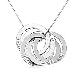 Getname Necklace Personalized Custom Engraved Russian Ring Necklace Family Name Necklace Sterling Si