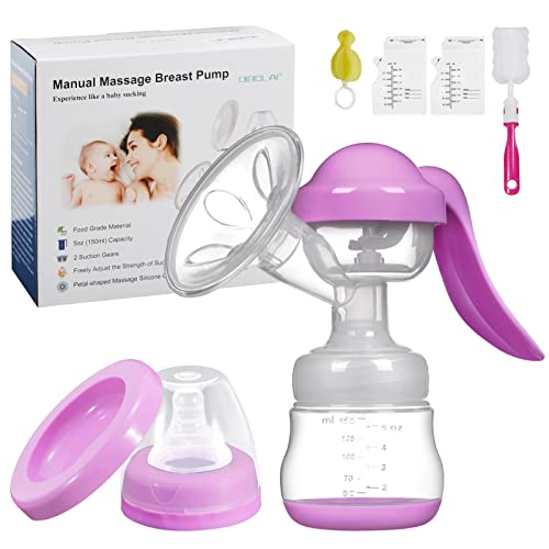 Manual Breast Pump, Silicone Hand Pump For Breastfeeding, Small Portable Manual Breast Milk Catcher Baby Feeding Pumps & Accessories #TOP11