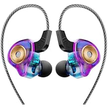 Dynamic Priver in Ear Monitor Earphones,IEM Earbuds with Microphone,3.5mm Headphones,Ear Buds Wired,iems for Gaming Red