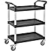 Global Industrial High Capacity 3 Shelf Utility Cart, 550lb Cap, 26