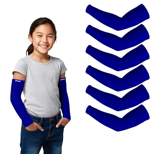 Image of Kids Arm Sleeves - Protective Arm Covers for Boys & Girls, Ages 5-13, UV Sun Protection, Perfect for Sports, Cycling, Running, and Outdoor Activities