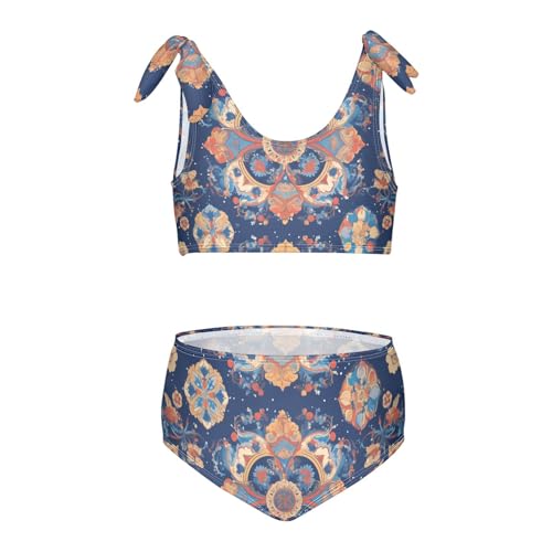 KLL Bohemian Mandala Oil Painting Girls' 2 Piece Bikini Set Quick-Dry Swimsuit Swimming Suits Adjustable Strap