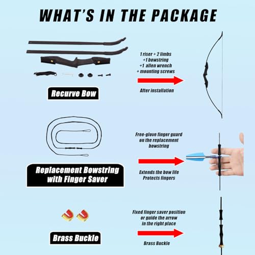 SPG Archery Recurve Bow for Brginners - Takedown Recurve Bows for Adults Beginner Youth 20lb 30 lb 40lb Ambidextrous Bows for Teenagers Men Women Outdoors Gifts (20 LBS)