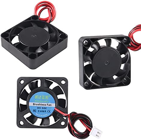AEDIKO 6pcs 4010 Fan DC 24V Mini Brushless Fan 3D Printer Cooling Fan 40x40x10mm with 2 Pin Terminal for 3D Printer, DVR and Other Small Appliances Series Repair
