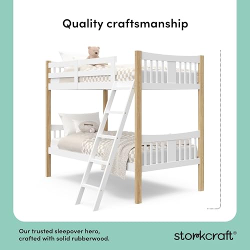 image for Storkcraft Caribou Bunk Bed Twin Over Twin Bunk Bed (White with Natura