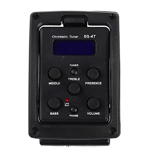NSXAYIWE Pedal de efecto de guitarra portátil con ecualizador de pastilla de 4 bandas con afinador de color, mejora la calidad del sonido, reemplazo ideal para guitarras