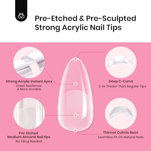 Beetles Tipex Instant Apex Nail Tips Kit, Medium Almond, 224pcs 16 Sizes - image 7
