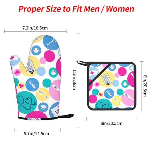 Gants de cuisine pour four motif infirmière et cuisine - 5