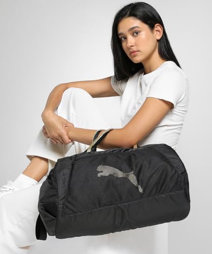 Image of Puma, Women, at ESS Barrel Bag, Black-Bright Gold, (9258601)