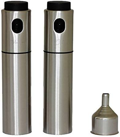 Olive Oil & Vinegar Spray Bottle 3 Piece Set - Olive Oil Sprayer Mister and Vinegar Sprayer for Cooking Salads BBQ Baking Healthy Eating with Stainless Steel Funnel