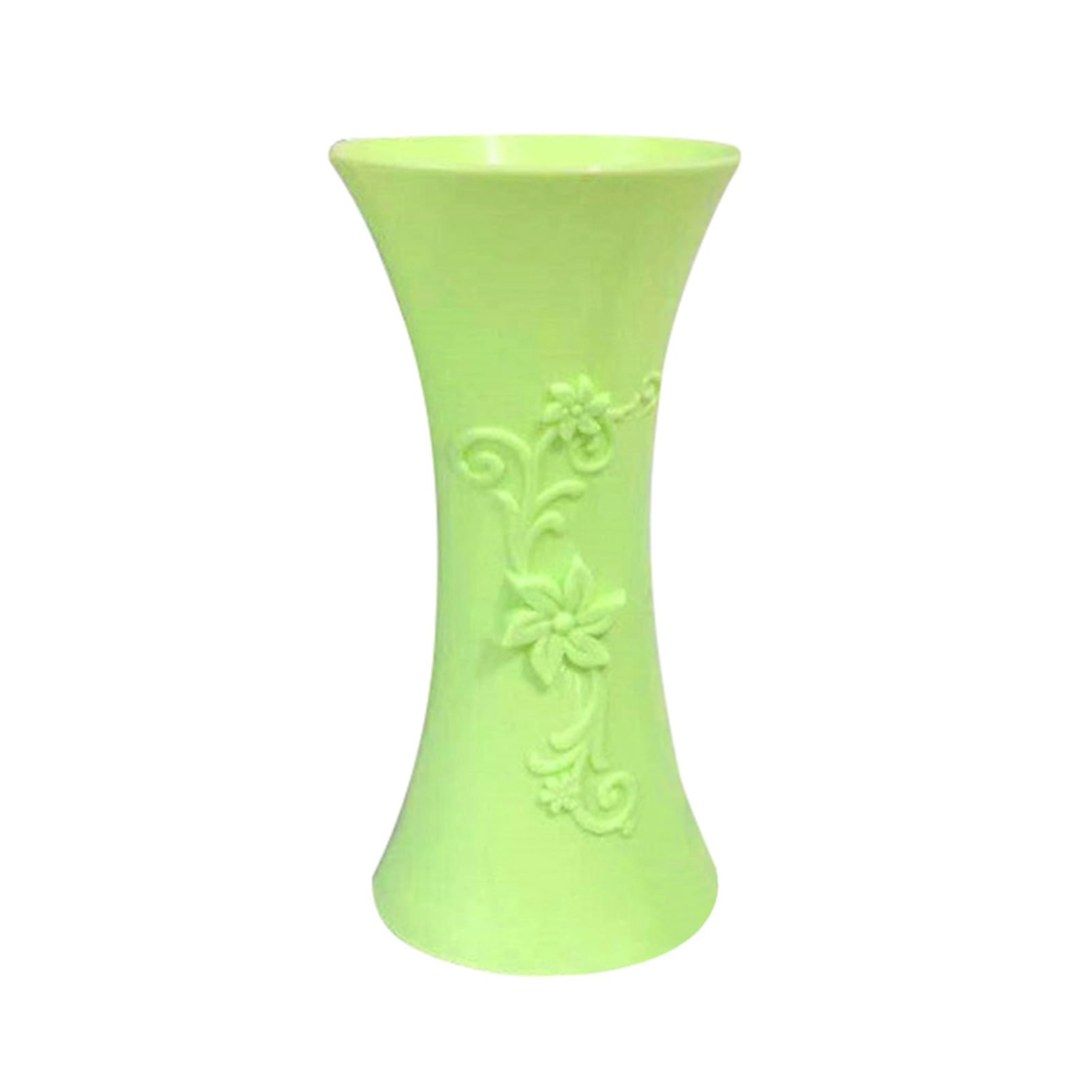 matumou Plastic Embossment Vase Flower Arrangement Pot Container Home Office Table Decor