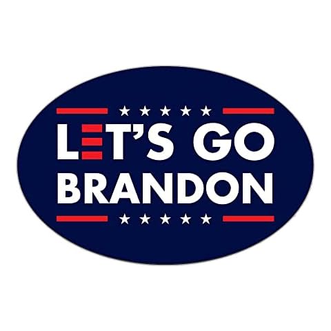 Crazy Novelty Guy Oval Magnet, Let's Go Brandon (Anti Joe Biden Magnet), 6" x 4" Magnetic Bumper Sticker Cover