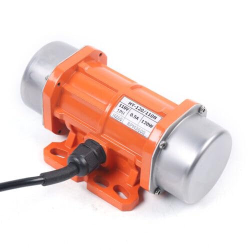 AC Concrete Vibrator Motor Vibrating Motor, 120W 110VSingle Phase AC Electric Vibrating Motor Aluminum Alloy Case 3450RPM Asynchronous Vibration Motor