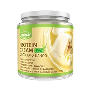 Protein Cream Veg Cioccolato Bianco – Crema Proteica Spalmabile Vegana Col 30% Di Proteine Vegetali – 100% Vegetale – Con Anacardi E Mandorle – Senza Glutine – Low Carb – 250 G – Ultimate Italia