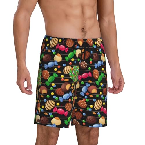 Lollipop Candy Chocolate Bean Mens Pajama Pants With Pocket Soft Sleep Shorts Lounge Shorts Pj Pants For Men2