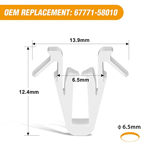 Image of GOOACC 50pcs Door Garnish Moulding Clip for Toyota Lexus 67771-58010 Tundra Tacoma Sequoia RAV4 Land Cruiser Highlander C-HR Yaris Scion xD