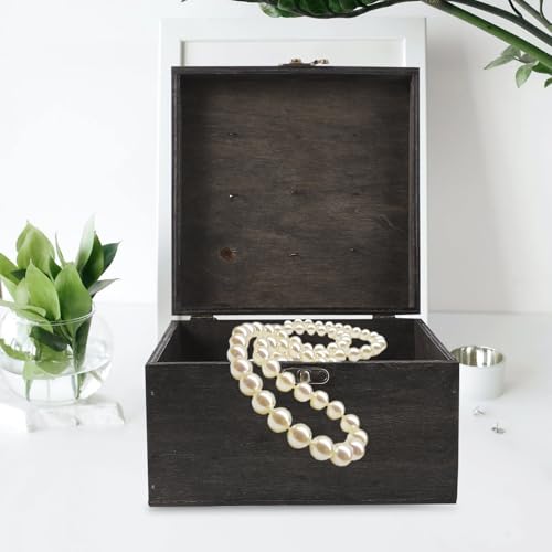 Rangement de colliers et broches en bois vintage : coffret à compartiments - 6