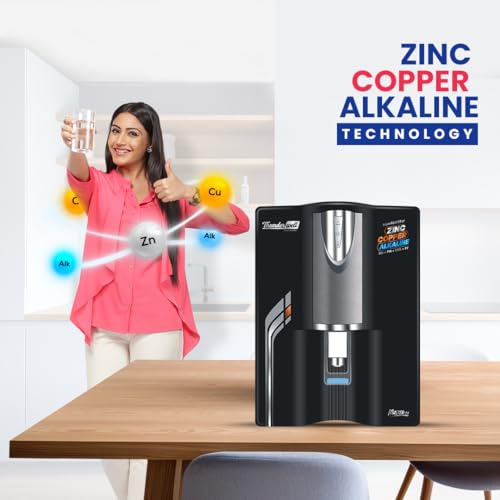 Image of Thunderwell MASTER ZX RO Water Purifier for Home | Zinc Copper Alkaline | 10 Stage Purification | TDS Controller | 9L Storage Tank | Black