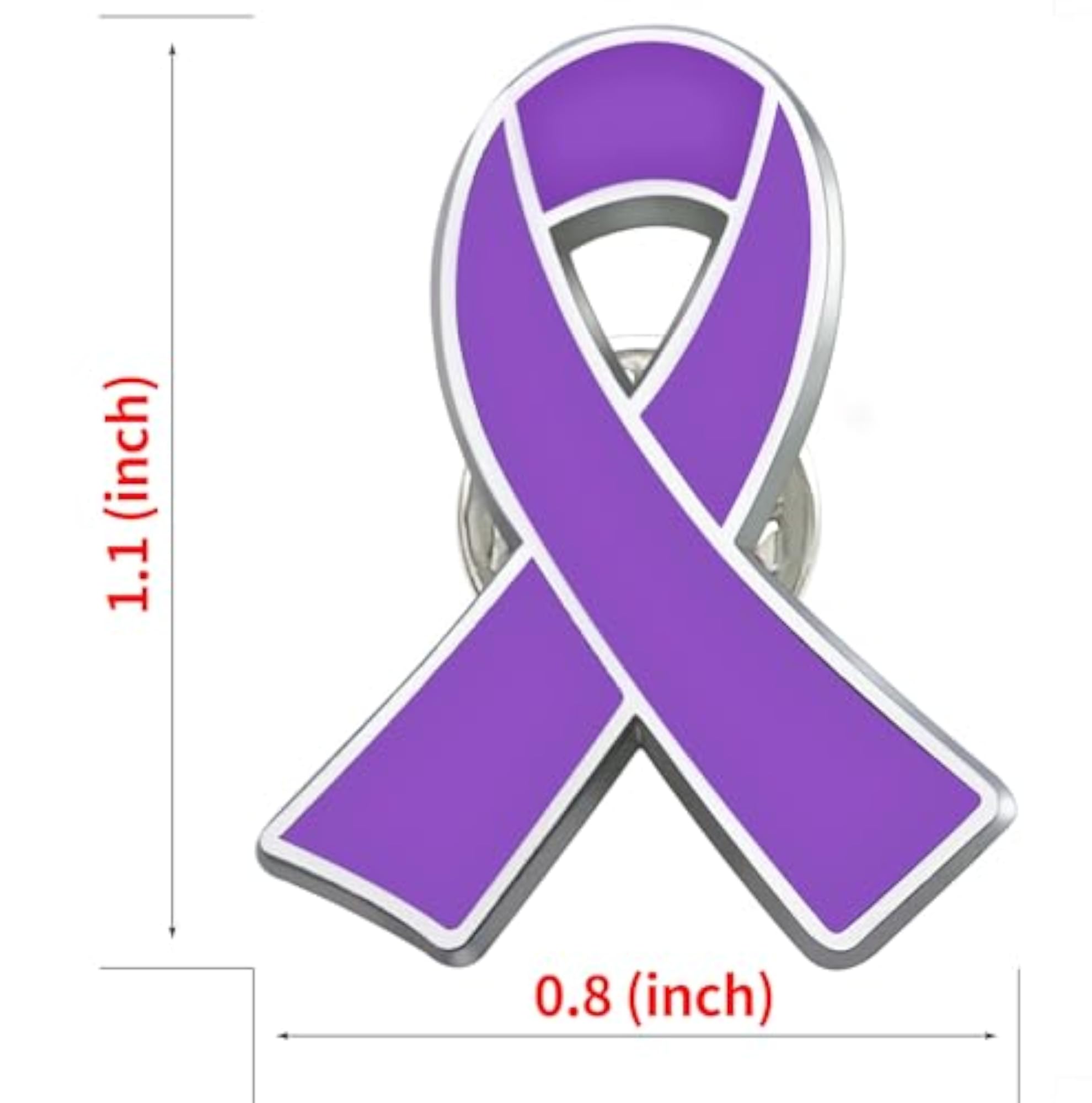 Purple Ribbon Awareness Enamel Lapel Pin for Causes