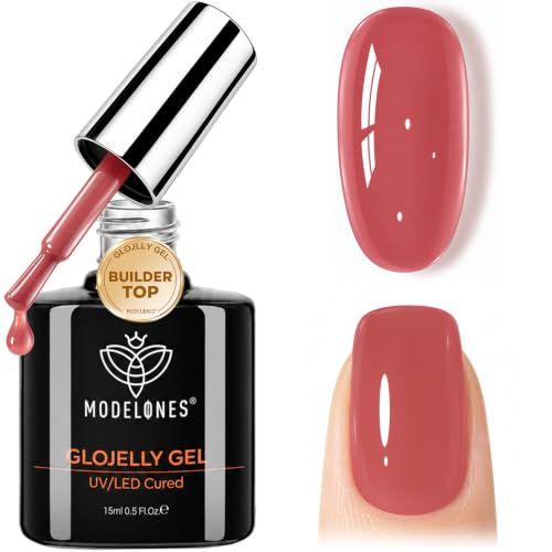 modelones Dusty Rose Jelly Builder Nail Gel Top Coat Gel Polish in One 15ML
