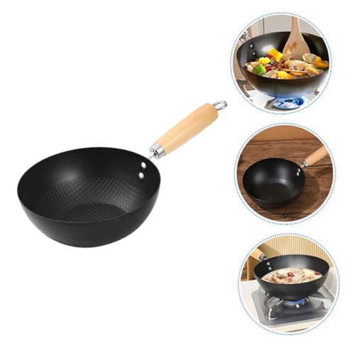 BESTYASH 28cm Carbon Steel Small Wok Frying Pan Non-Coated Flat Bottom Stir-Fry Pan for Induction Stoves - Ideal Kitchen Cookware - Image 8
