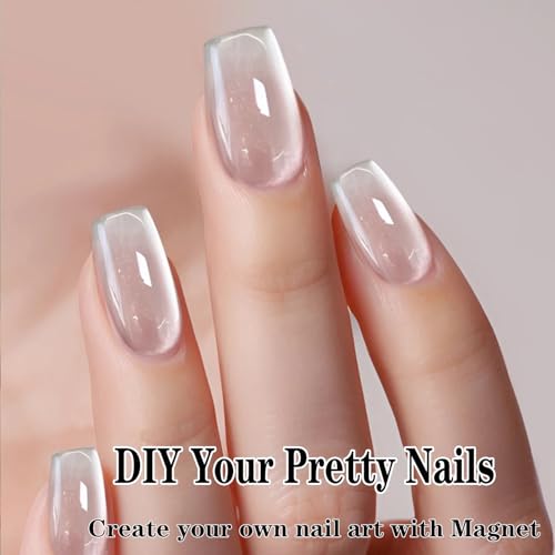Esmalte gel con imán efecto holográfico 15ML blanco transparente miniatura 2