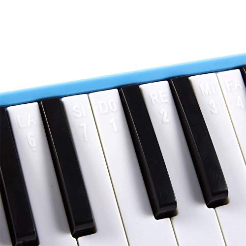 YueYueZou 32 Key Melodica Instrument with Mouthpiece Air Piano Keyboard (Blue) - Thumbnail 4