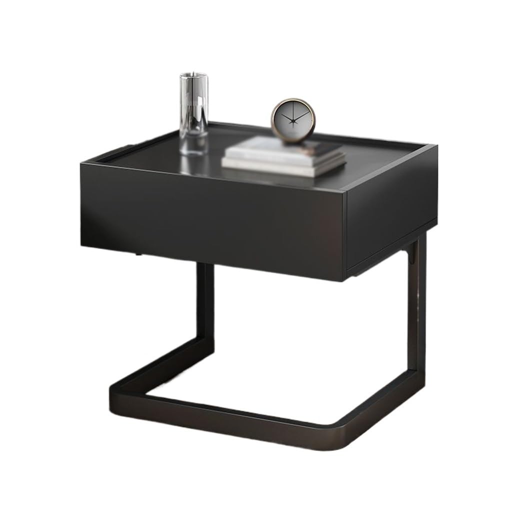 Table de Chevet de Luxe Italienne en Bois avec Tiroir pour Chambre