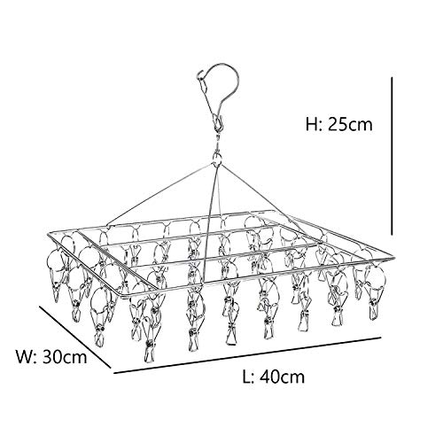 2 Pack Stainless Steel Sock Drying Rack With 72 Clips, Swivel Wind-Proof Hook Clothes Hanger Dryer For Sock, Underwear, Bra, Laundry Accessories #TOP1